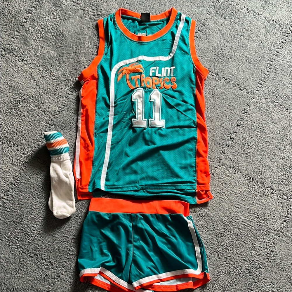 Teal and Orange Basketball Jersey Set